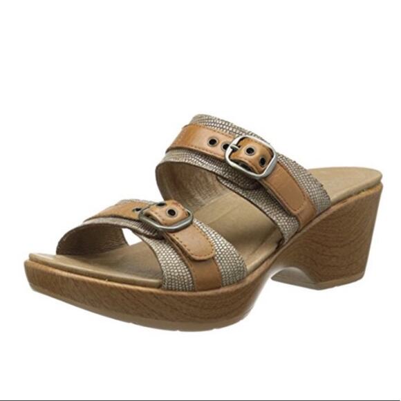 Dansko Shoes - Dansko Jessie Comfort Sandal Slip On Slide Leather Tan